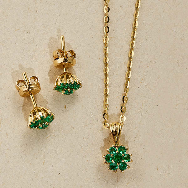 Set Flores de Esmeralda Radiante